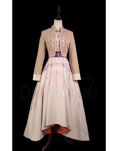 Film RPG Queen Anna Dress Princess Anna Dress Film RPG Cream Dress Princess Queen Clothing