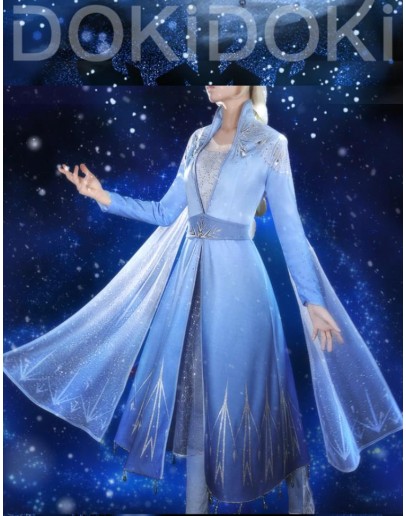 Film RPG Elsa Dress Princess Dress Bule Elsa Travelling Dress Film RPG Elsa Blue Dress